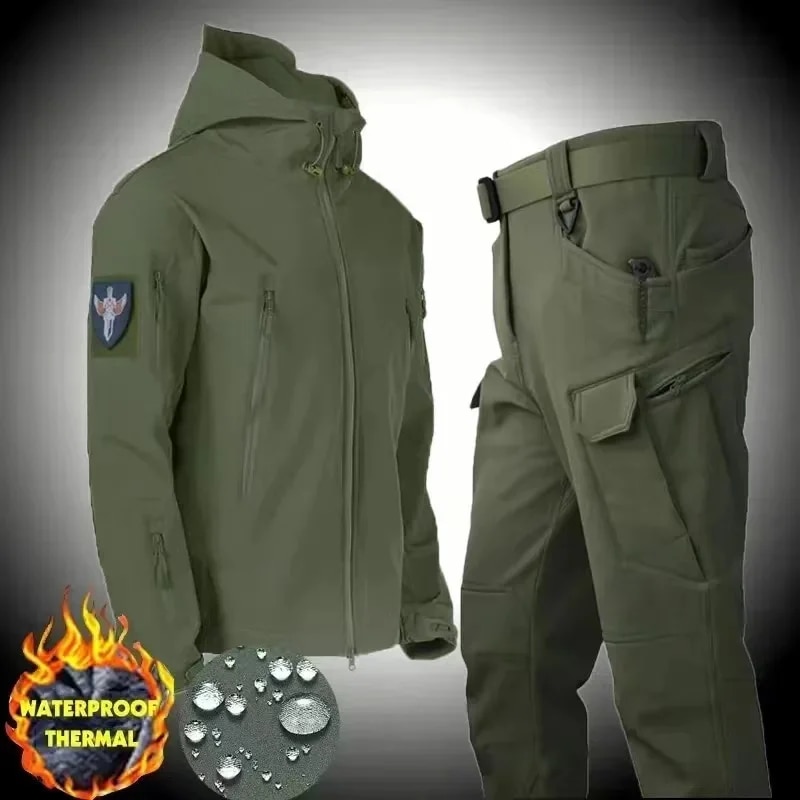 Winter Autumn Military Tactical Men Jacket Suit Outdoor Fishing Waterproof Warm Hiking Hunting Tracksuits Set for Thermal Jacket