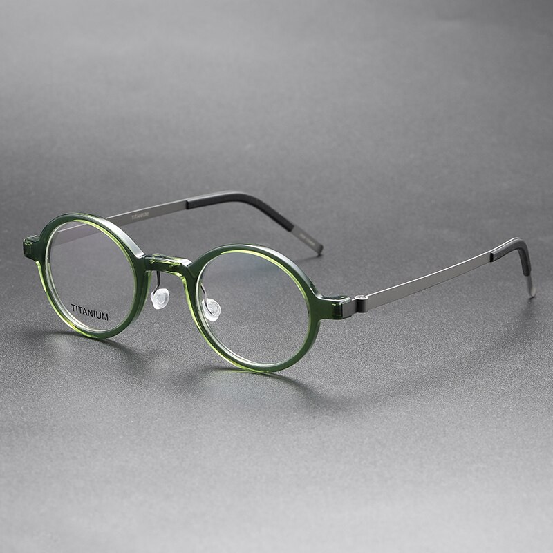 Denmark Brand Titanium Glasses Frame Men Women Retro Round Myopia Optical Eyewear Screwless Prescription Eyeglasses Frame 1810. 