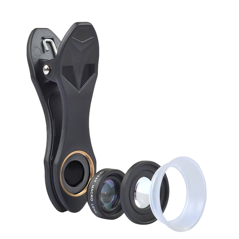 【Hey my home】APEXEL Phone Camera Lens In 1 Clip-On X Macro + 24 X Super Macro Lens Kit for Huawei Xiaomi More Smart Phone. 