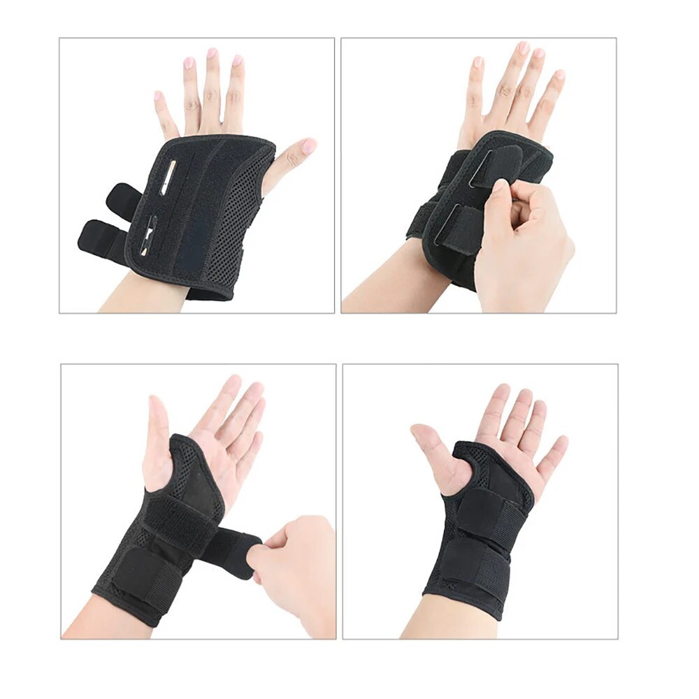 Copper Compression Wrist Brace - Copper Infused Adjustable Wrist Support Splint for Men And Women 1Pair LEFT. 