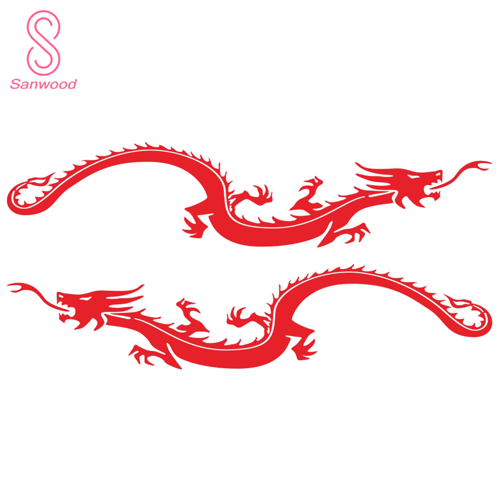 2Pcs Car Decal Eye-catching Realistic Appearance PVC Dragon Totem Car Sticker for SUV