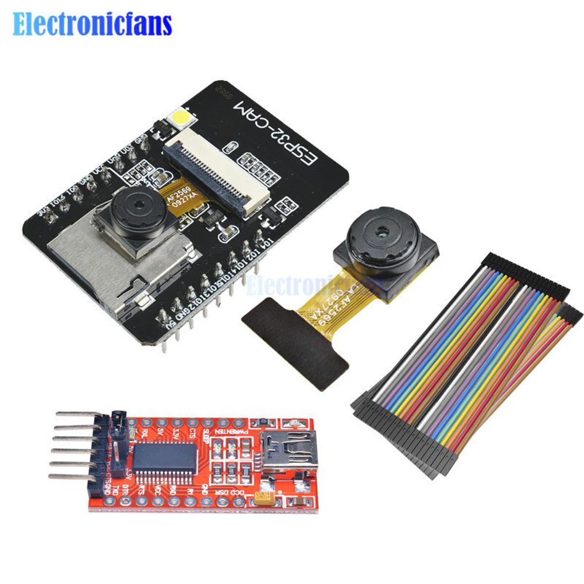 【Mary DAI Store】ESP32-CAM WiFi Module FT232RL USB to Serial Converter 40 Pin Jumper Wire OV2640 2MP Camera Module for Arduino