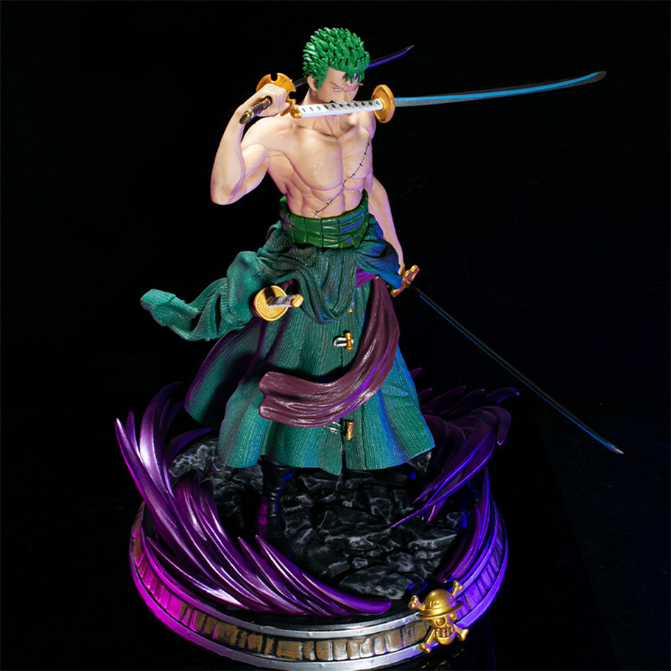 21cm One Piece Figure Small Blood Bath Sauron One Piece Gk Three-Knife Flow Stunt Version Scene Statue Boxed Anime. 