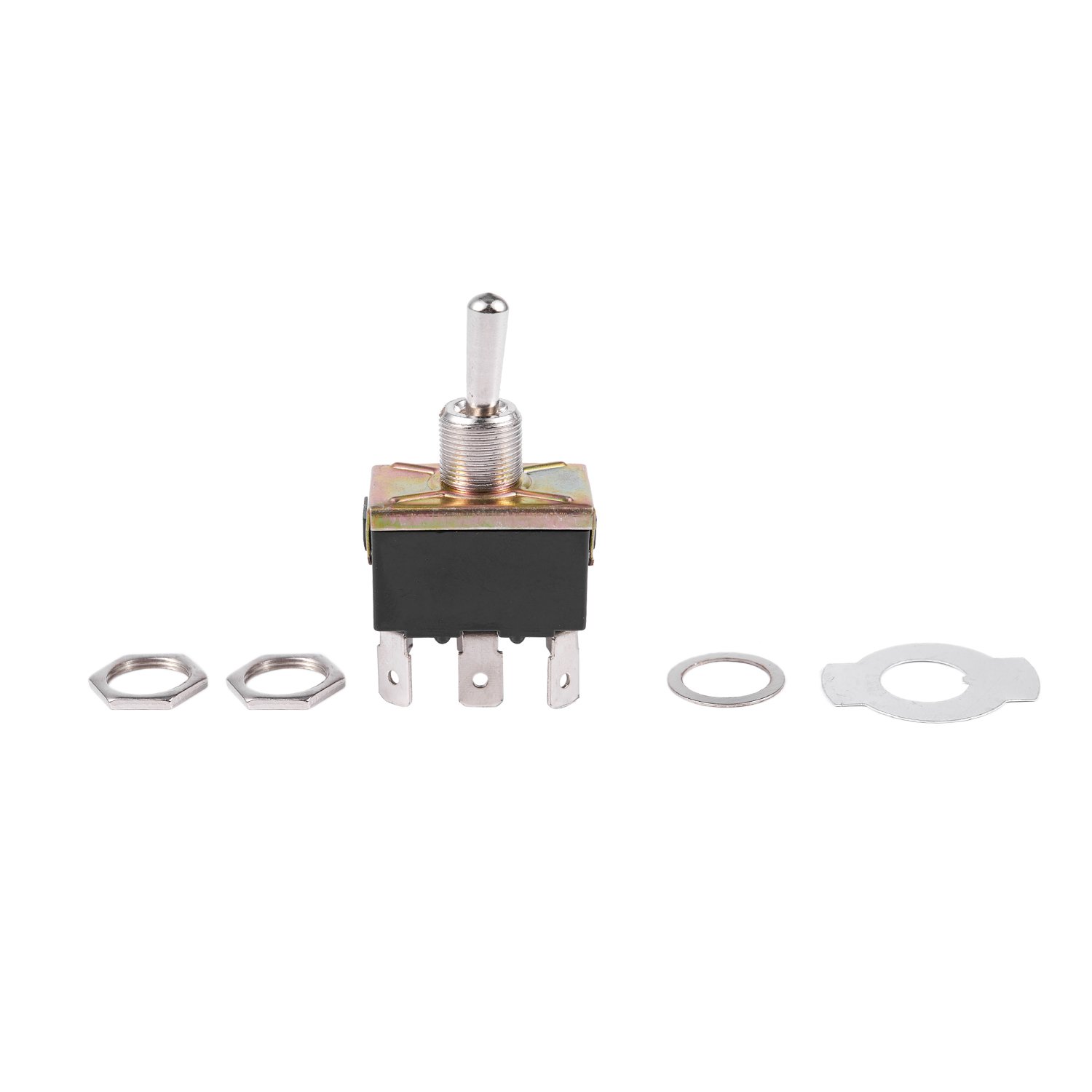 AC 250V/10A 125V/15A DPDT 6 Pins Toggle Switch Black+Silver