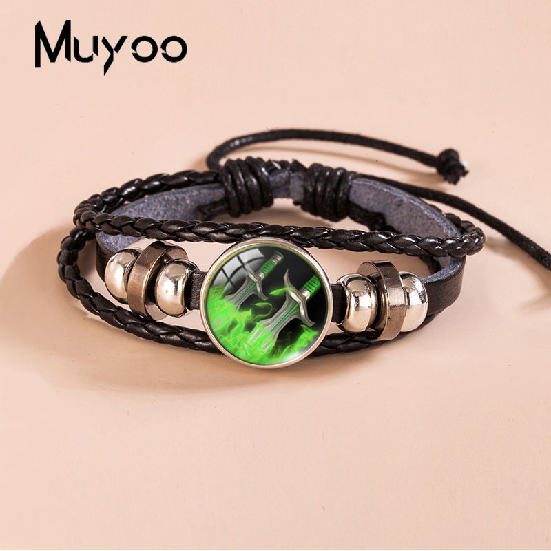 2023 New World of Warcraft Leather Bracelet WOW Alliance Horde Snap Button Bracelets Glass Dome Photo Bangles For Men. 