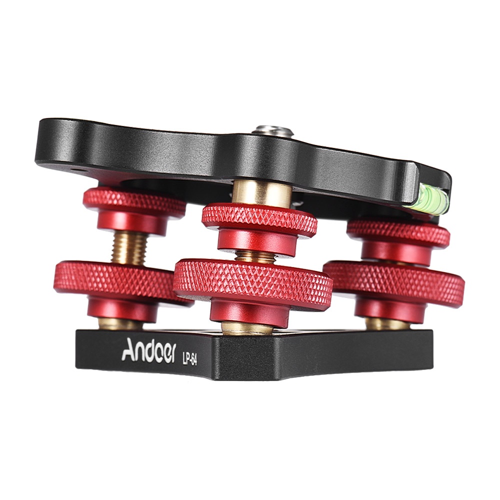 LP-64 Tripod Leveling Base Tri-wheel Precision Leveler with Bubble Level 3/8. 
