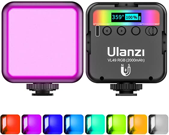 Ulanzi VL49 RGB LED Fill Light Mini Portable Multi-Function 2500K-9000K Pocket Camera Fill Light Live Photography Lighting. 