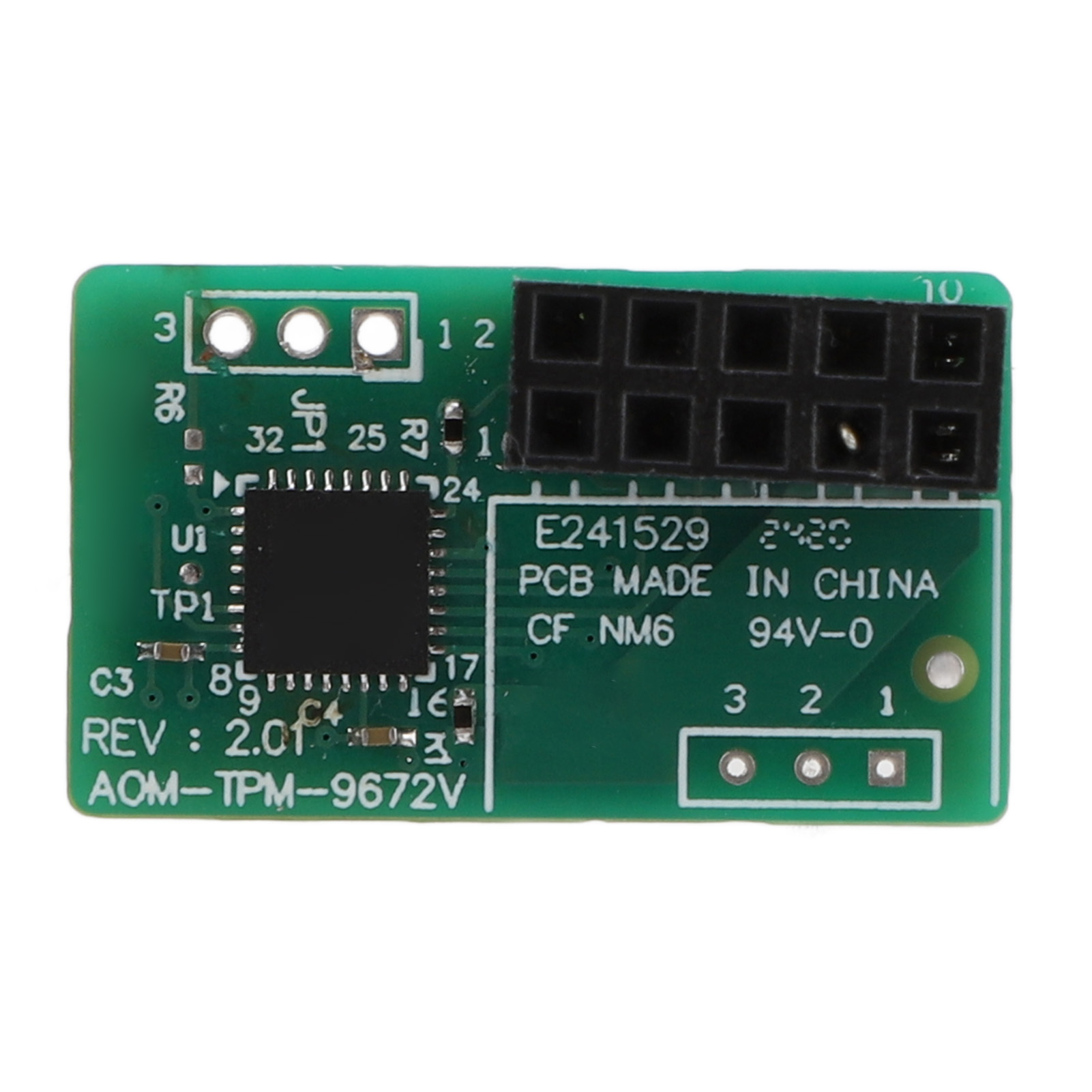 TPM 2.0 Module 10 Pin SPI Parallel AOM TPM 9672V Trusted Platform for SuperMicro Motherboard 10 Pin TPM Header. 