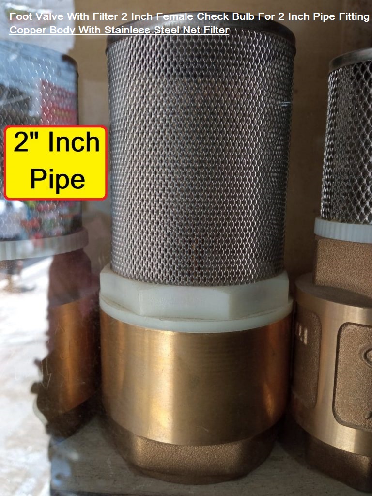 FOOT Valve With NET FILTER 2″ Inch Female Check Bulb For 2 Inch Pipe Fitting Copper Body With Stainless Steel Net Filter For AC DC Waters Pump. 