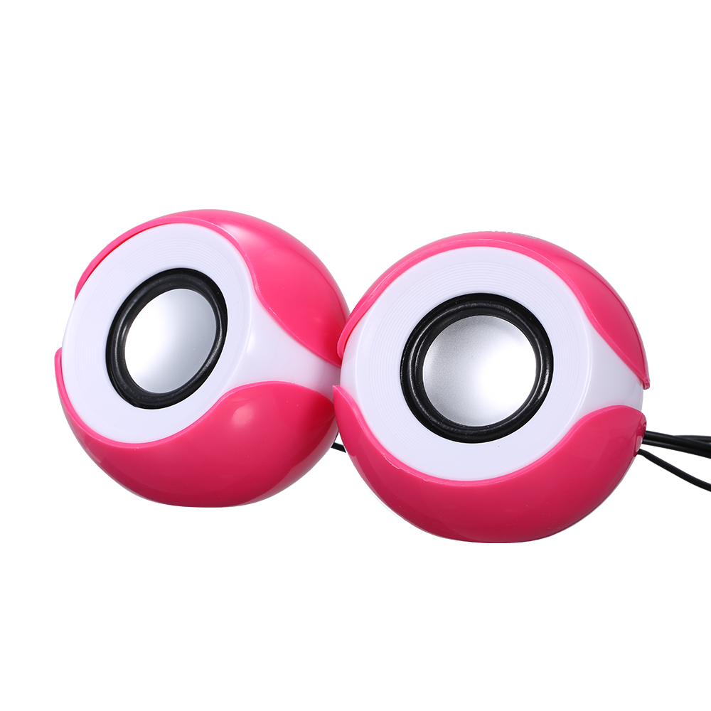 HXSJ Music Speaker Deskt-op Speaker M-ini Music Speaker With 3.5Mm Jack For Lapt-op/Mp3/S-martp-hones (Pink). 