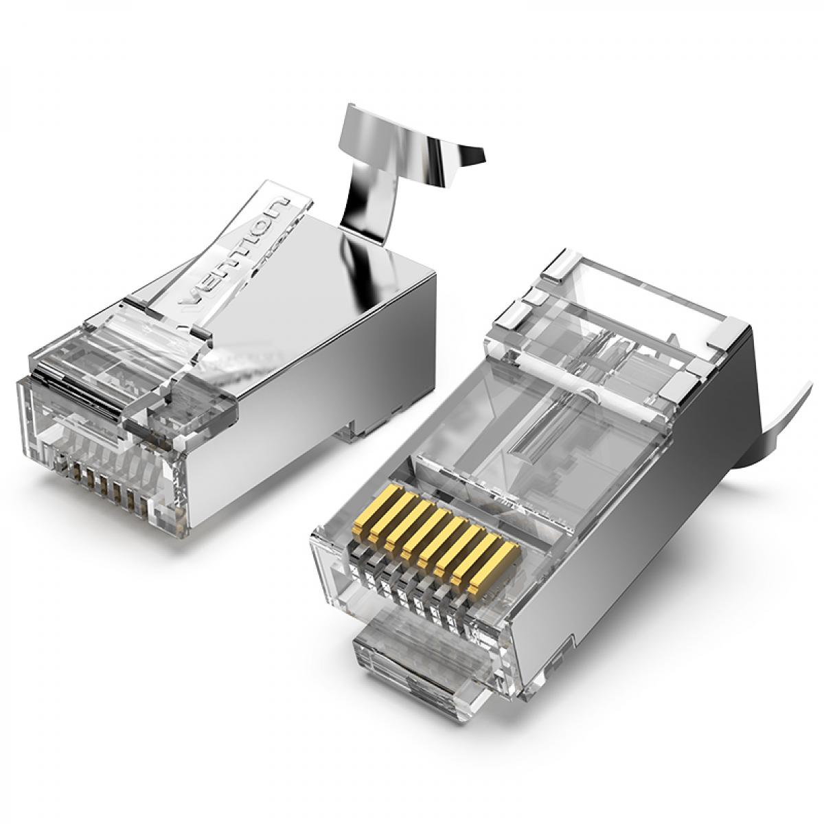Vention IDER0-10 Cat-7 FTP RJ45 Modular Plug Transparent 10 Pack Connector
