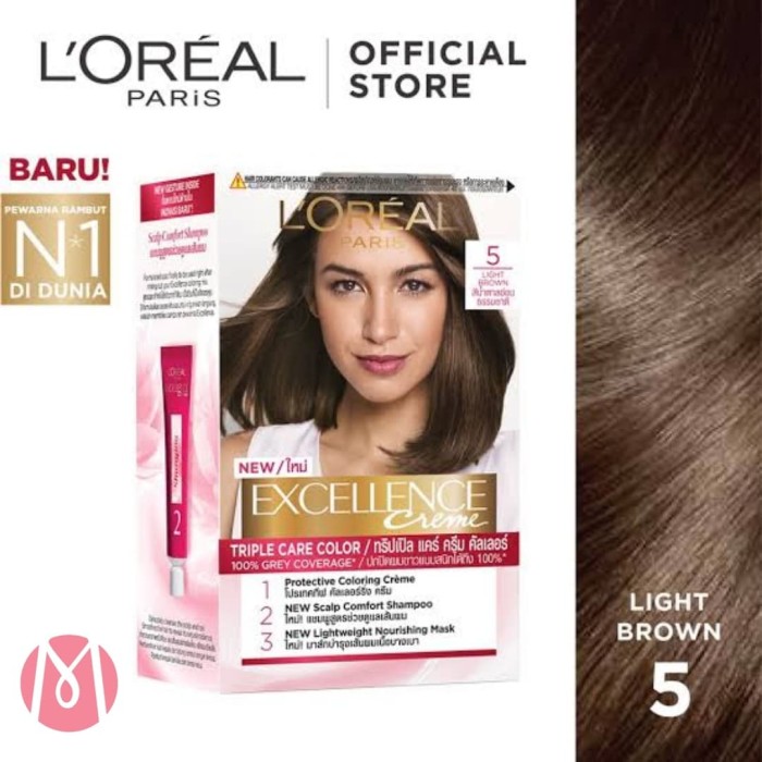 Promo Loreal Excellence Creme No 5 Light Brown - Cat Rambut Loreal -  Jakarta Barat - Mbc Store. | Tokopedia
