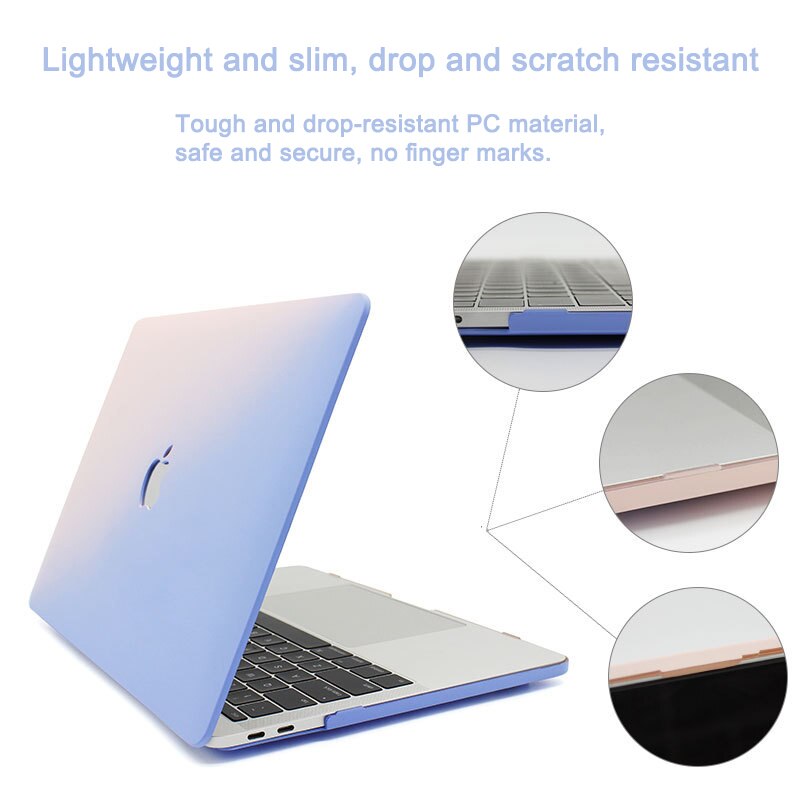 【VisioN Shop】Cream Gradient Case For APPle MacBook Air Retina 11 12 15 16 inch for A1706 A2159 A2179 Pro13 A2251 A2289. 
