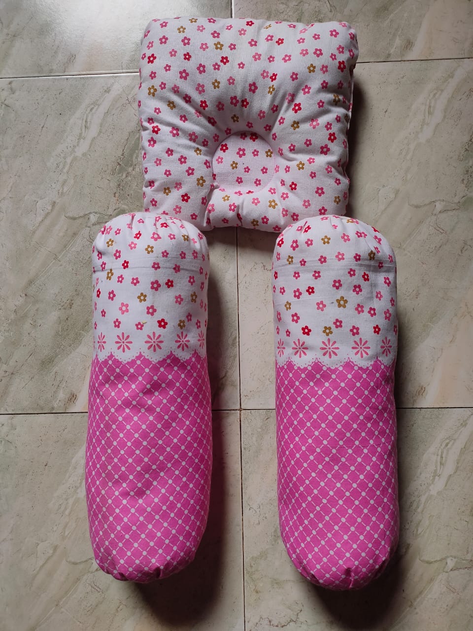 New Born Baby Pillow Set (3 Pieces)-Multicolor