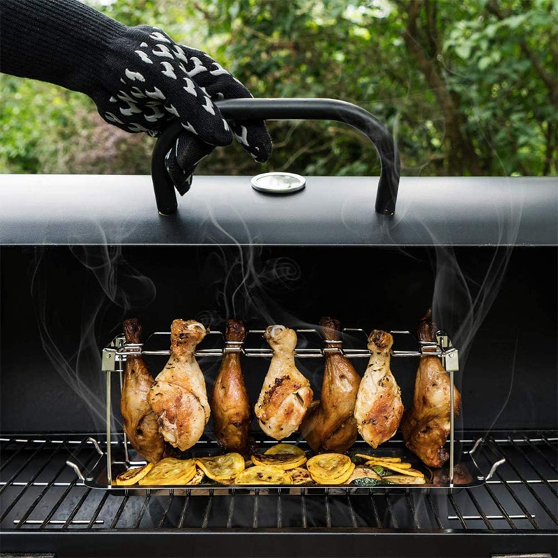 Roast Chicken Wing Leg Rack Stainless Steel Bbq Grill Outdoor Party