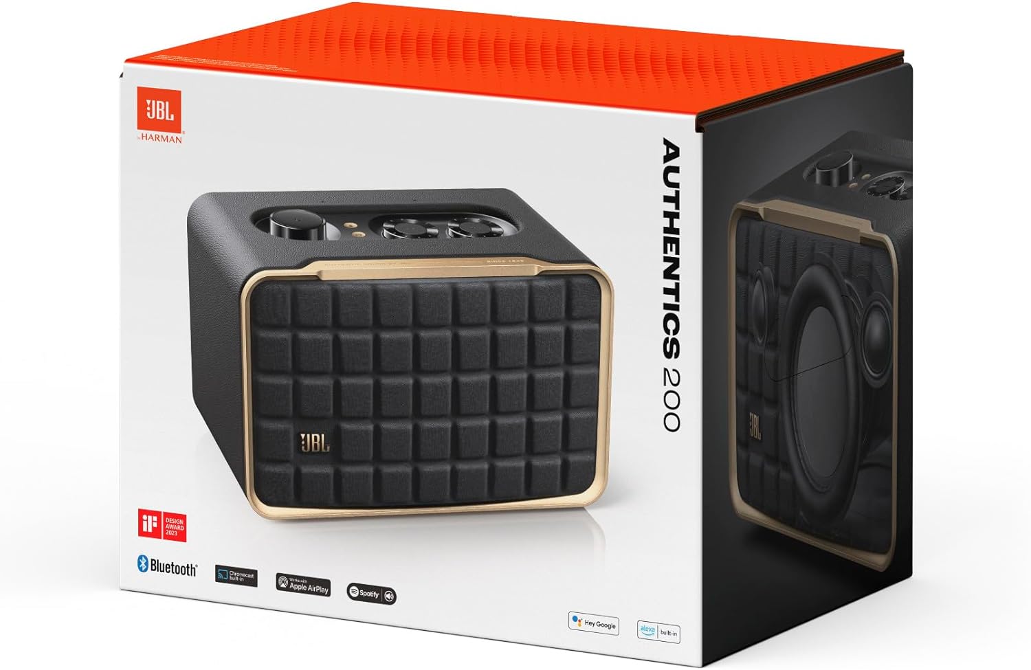 JBL Authentics 200 Smart Bluetooth Home Speaker with Wi-Fi & Google Voice Assistants. 