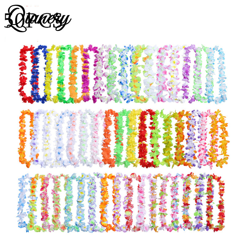 50pcs Hawaiian Garland Multi-color Multi-functional Hawaiian Party Decoration For Graduations Beach Parties. 