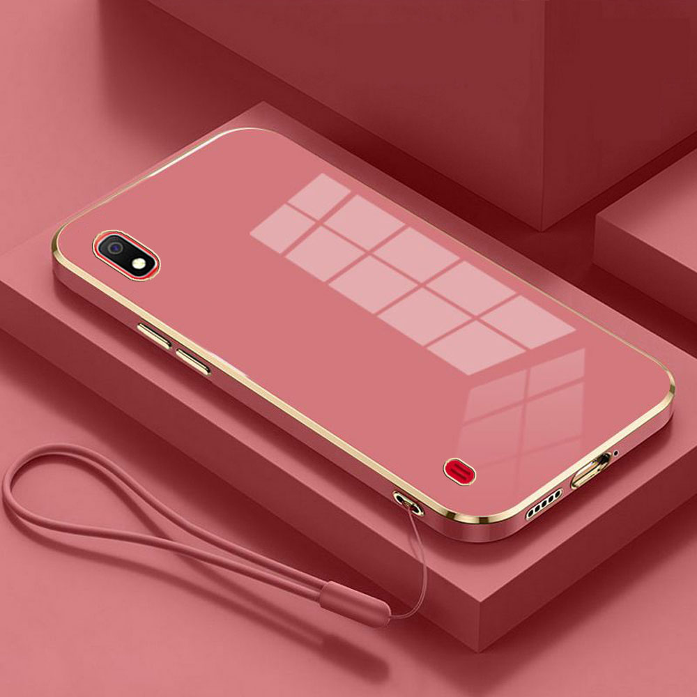 For Samsung Galaxy A10 Case Luxury Square Plating SM-A105F, SM-A105G Phone Case ShockProof Silicone Back Cover Fundas