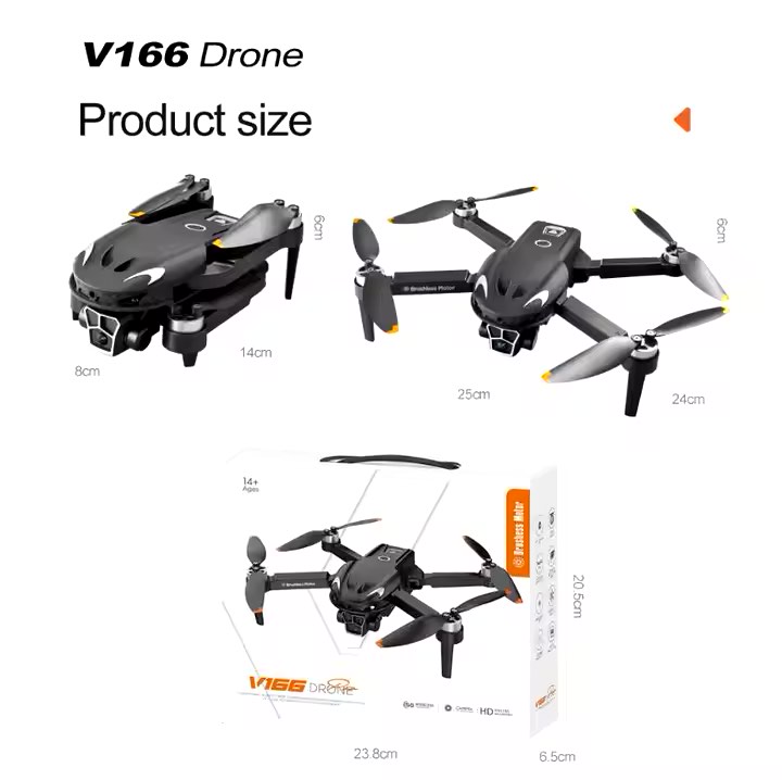 V166 PRO Drones Profesional 8K with HD Camera FPV 5G Wifi Brushless Motor Foldable RC Quadcopter Obstacle Avoidance Dron. 