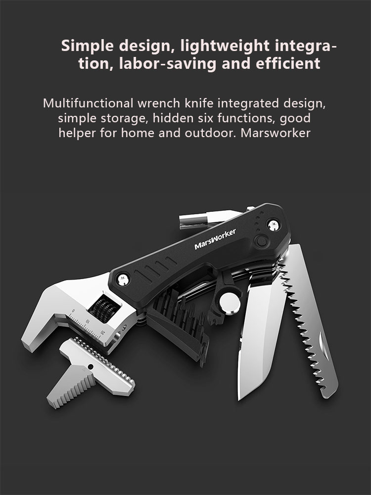 Xiaomi Marsworker Multifunctional Combination Car Wrench Knife Six Functions Tools (Mshw001)