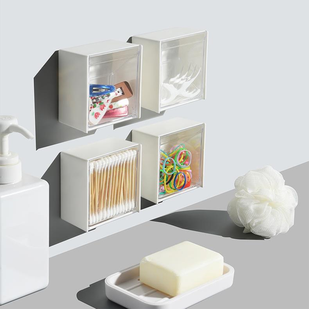 Transparent Adhesive Small Object Storage Box Multifunctional Organizer Storage Box Clamshell Storage Box for Home. 