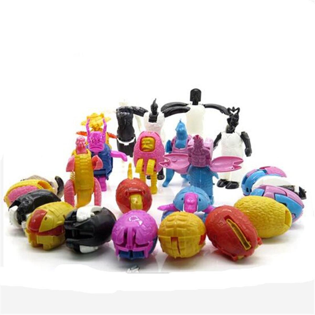 Random 2 pieces action figure mini Anime transformation monster dinosaur eggs deformation robot Gashapon kids educational toys