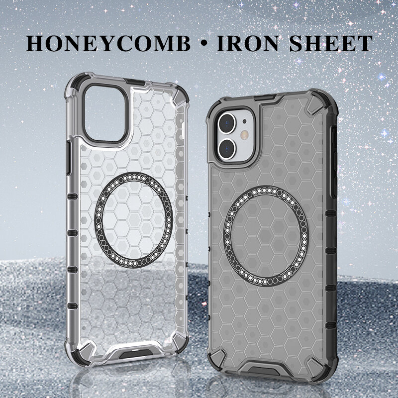For Apple iPhone 11 Case Honeycomb MagSafe Shockproof Camera Protection Back Cover ip11 casing. 