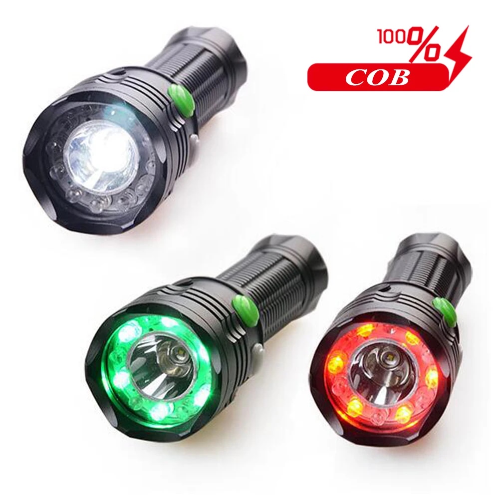 Railway Signal Flashlight Multifunctional Rechargeable Torch Light With Magnet Base Aluminum Hard 3 Color Light Torch. 