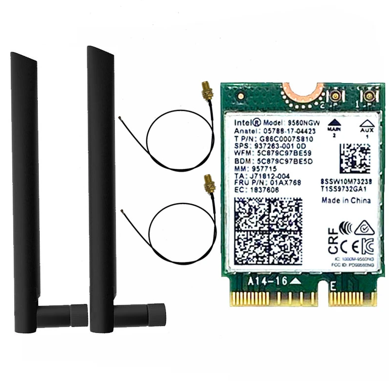 Intel 9560 dual band 2.4g/5GHz wireless bluetooth 5.0 802.11ac m.2 cnvi Intel 9560ngw Wi-Fi card. 
