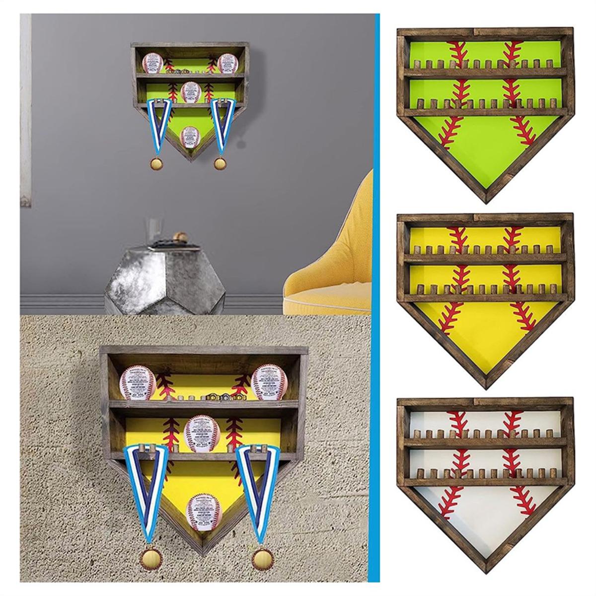 Baseball Holder Display Case Baseball Display Case Baseball Holders for Balls Display Baseballs Wall Display Box Antifade UV Protection Green