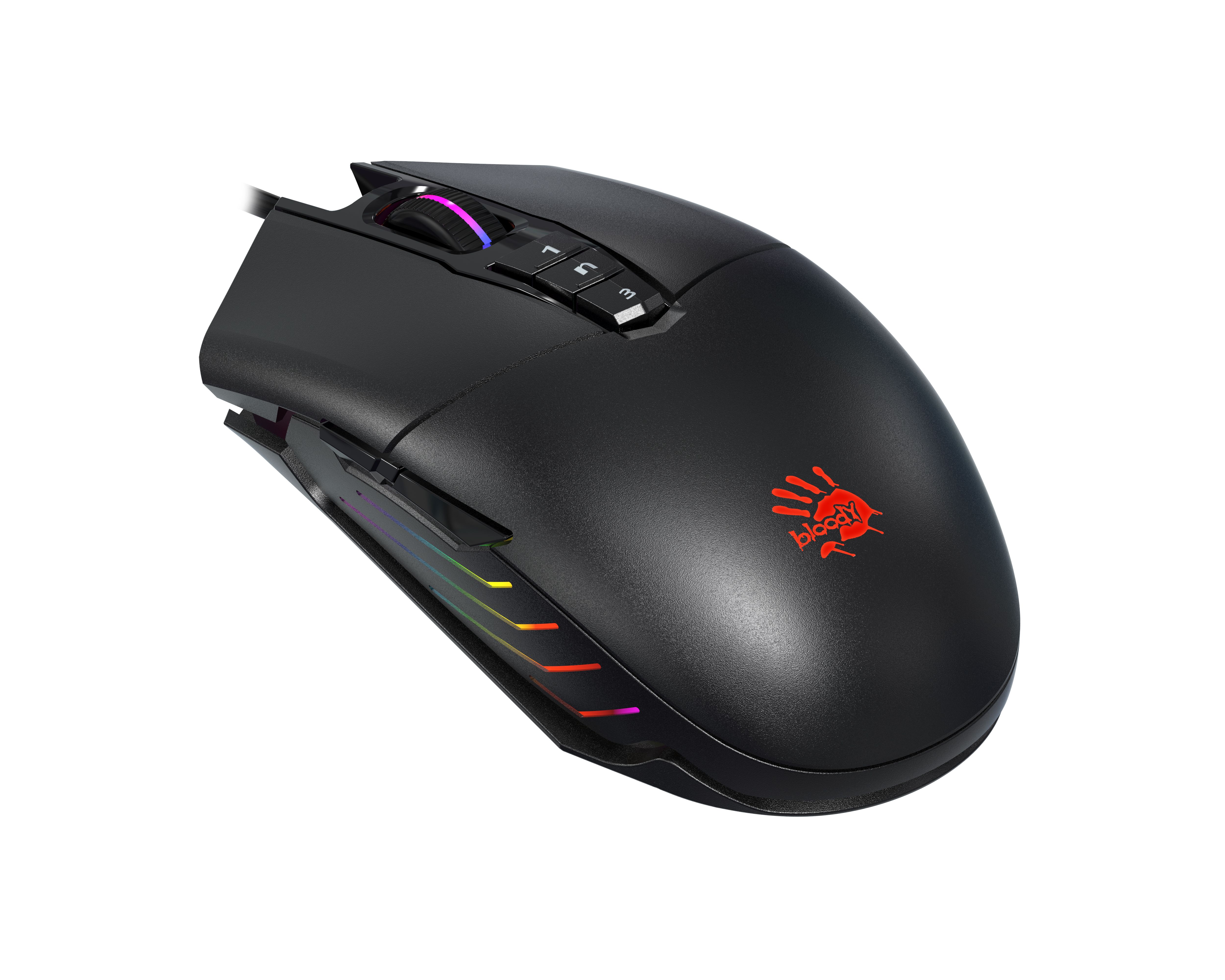 A4TECH Bloody P91s RGB Gaming Mouse - Adjustable 8000 CPI - Metal X glide armor Boot - Customizable RGB - Ultra Core 3&4 Activated. 