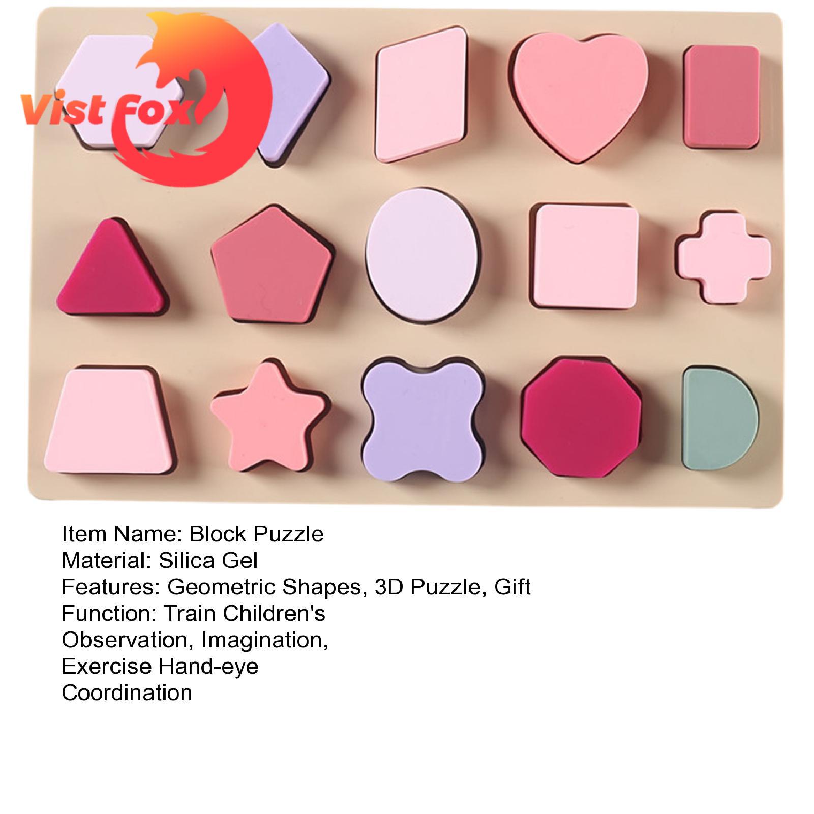 Geometric Shapes Toy Fun Educational Silicone Stacking Blocks Learn Shapes with 3d Puzzle Tower Toy Block Puzzle Stress Reliever. 