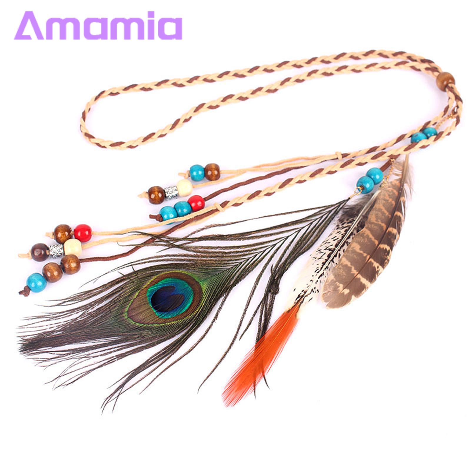 Amamia Party Headpiece Ethnic Style Faux Feather Headpiece Hair Bandage