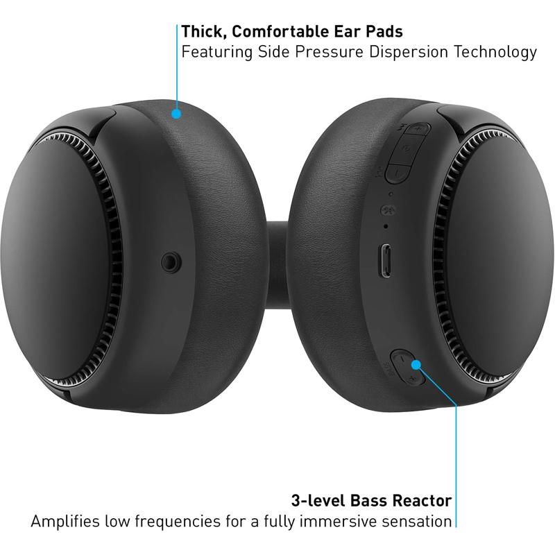 Panasonic RB-M300B Deep Bass Wireless Bluetooth Immersive Headphones with XBS DEEP and Bass Reactor. 