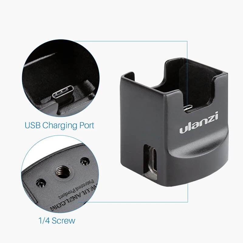 【YIYANGMAOYI111】ULANZI OP-2 Tripod Charging Base Fixed Holder Stand Screw with USB Type-C for DJI Osmo Pocket. 