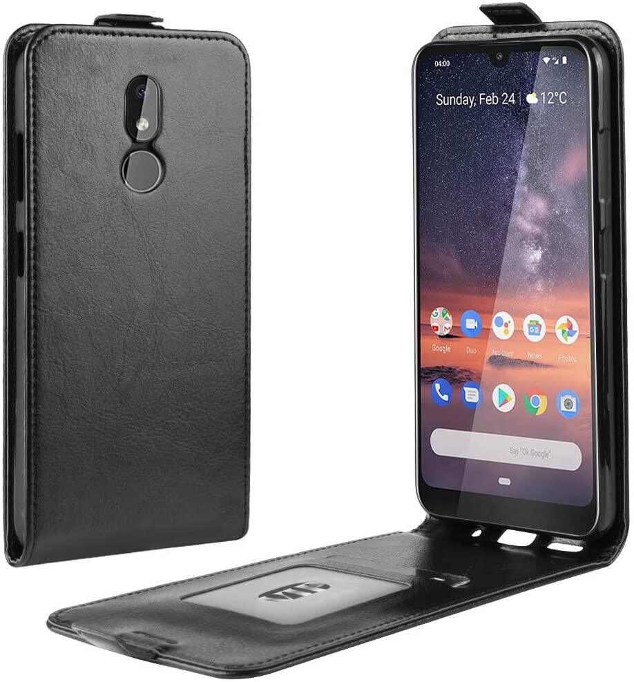 lthmy for Nokia 3V / 3 V / 3.2  Vertical Flip Folio Phone Case PU Leather Protective Cover Magnetic Closure Shell with Card Slot