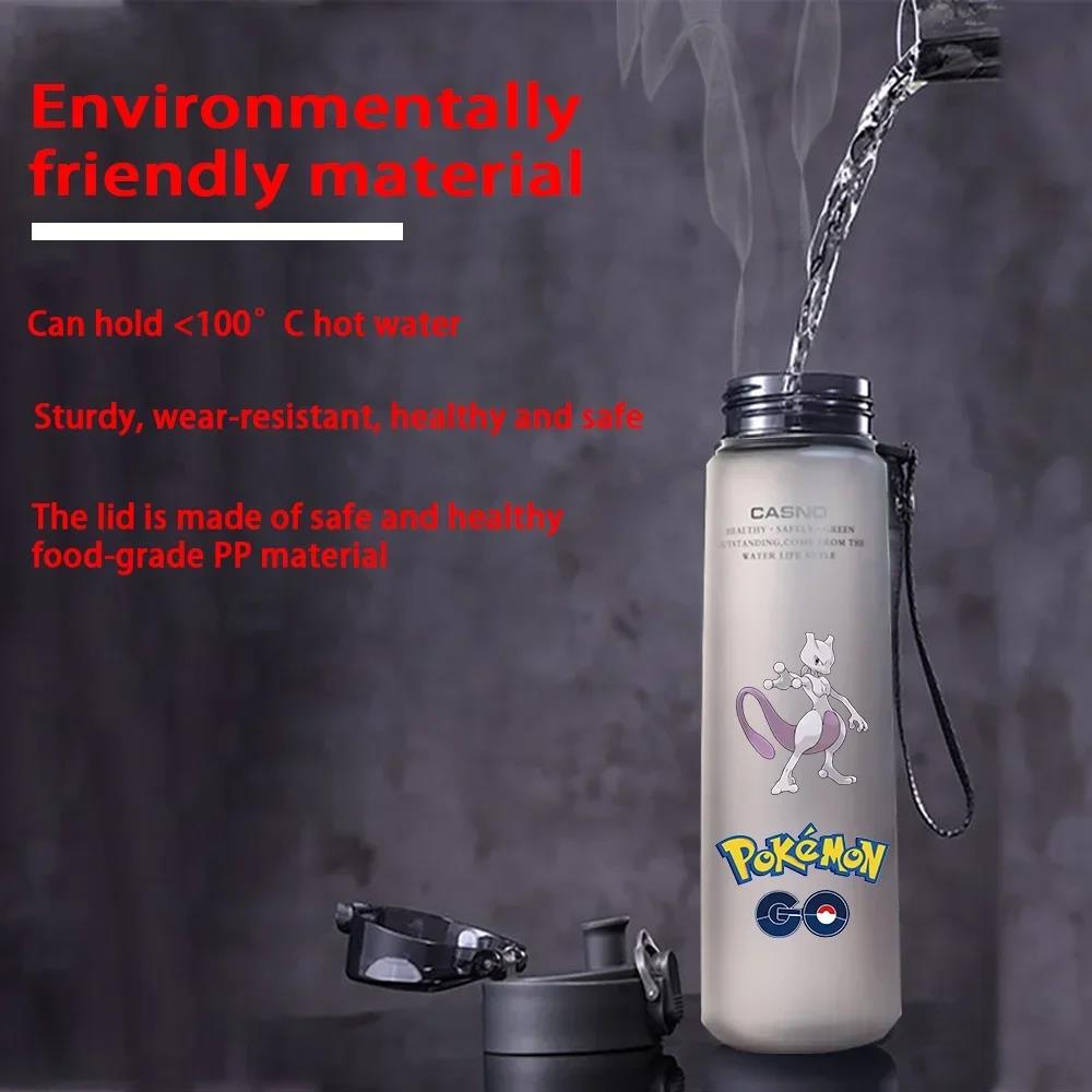Pokemon Water Bottle 560ML Pikachu Eevee Portable Plastic Water Glass Pokemon Adult Kid High Capacity Sports Anime Water Cup. 
