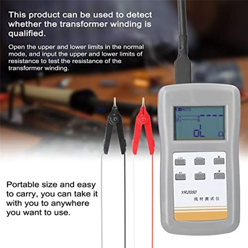 Milliohm Meter, YR2050 4-Wires Milliohm Meter Wireline Current Detecting Low Resistance Micro-Resistance Meter Tester Easy Install. 