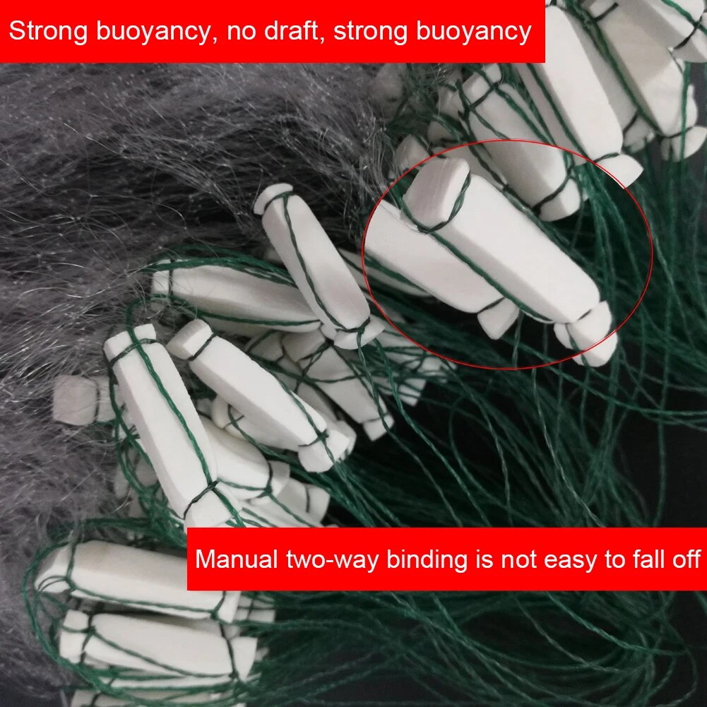 Three Layer Fishing Net Single Mesh Nylon Float Trap Monofilament Gill Net Fishing Accessories for Hand Casting Network. 