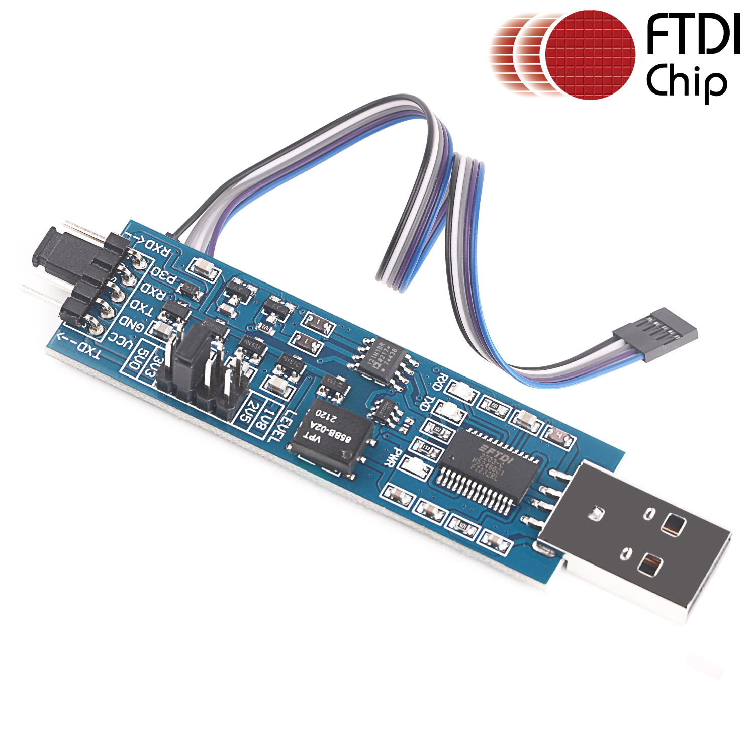 USB Serial Adapter 1.8V 2.5V 3.3V 5V TTL is Board FTDI 2.54mm Terminal Isolator UART Converter Supported Win 10 Mac OS