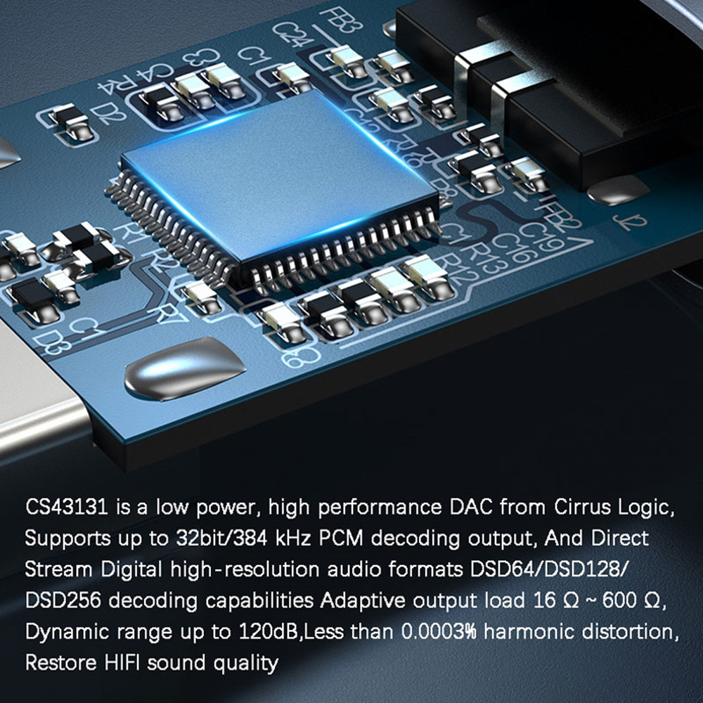 Jcally Jm20 High Performance Cs43131 Dac Decoder Type-C To 3.5mm Headphone Amplifier Adapter For Macos. 