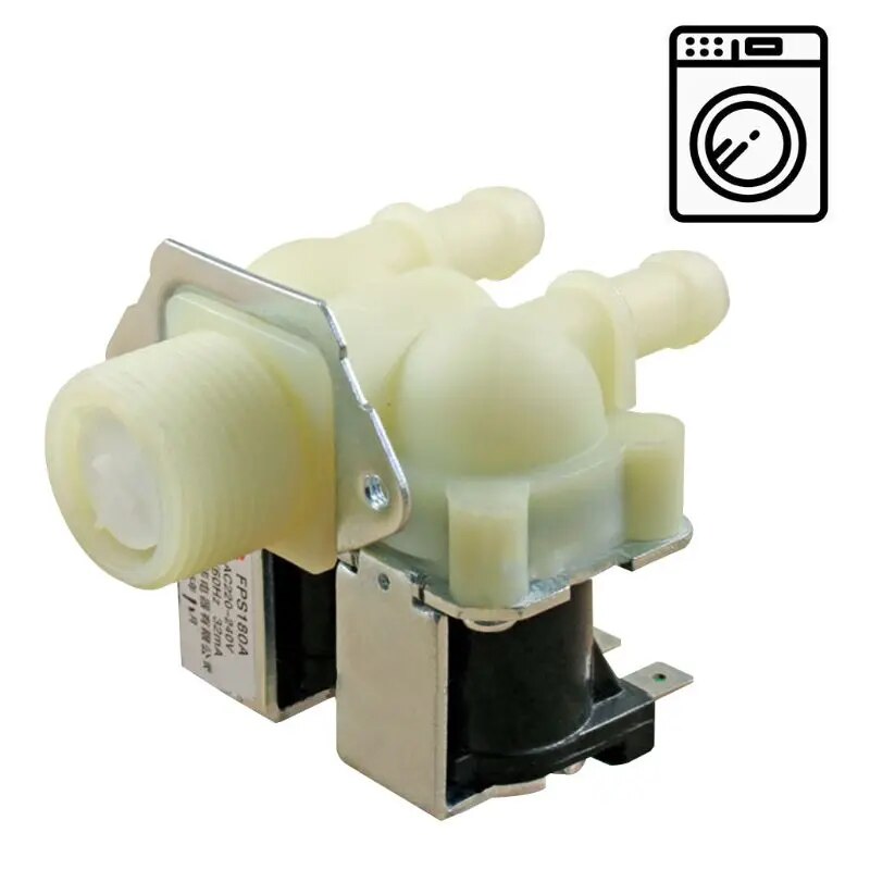 Washing Machine Solenoid Valve. Washing Machine Water Inlet Replace.Double Valve.Replacement washing machine  inlet valve.Washer Inlet Valve Replace. 220V. 