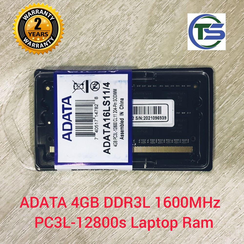 Adata 4GB DDR3L 1600Mhz / Pc3-12800s 2RX8 Laptop Ram - Support All Brand Laptop. 