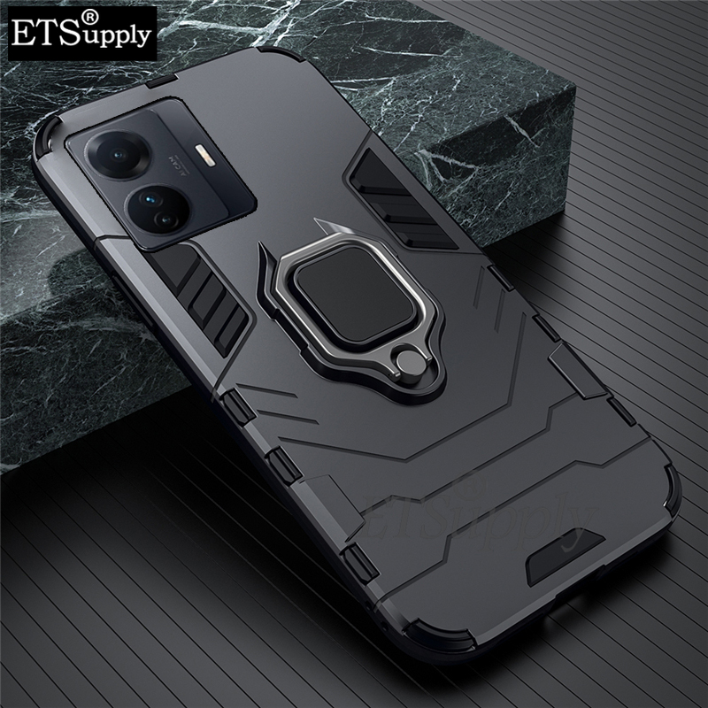 Phone case Vivo iqoo Z6 Pro Shockproof Armor Stand with Holder Car adsorb Ring Back cover Vivo iqoo Z6 Pro case. 