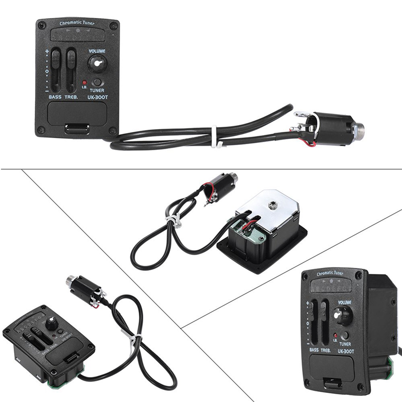 2X Uk-300T Ukulele Piezo Pickup Preamp 2-Band Eq Equalizer Ukelele Pickups Tuner System. 
