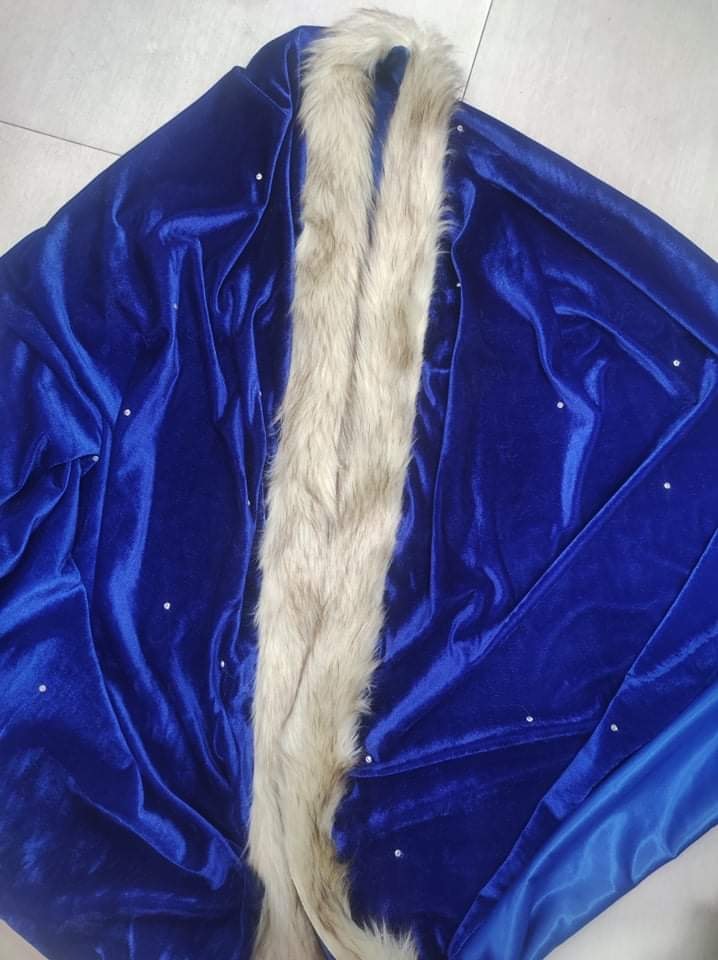 Latest design blue color indian fashionable Velvet Shawl for Women.. 