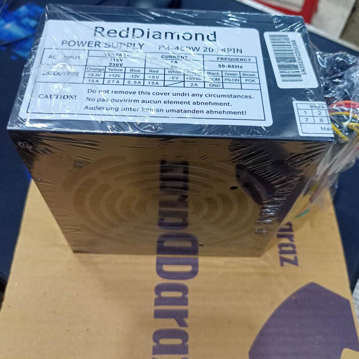 RED DIAMOND  P-450 watt Desktop Power Supply  FOR  DESKTOP  PC With  1 YEAR  Warrant - REAL POWER - REAL SERVICE y