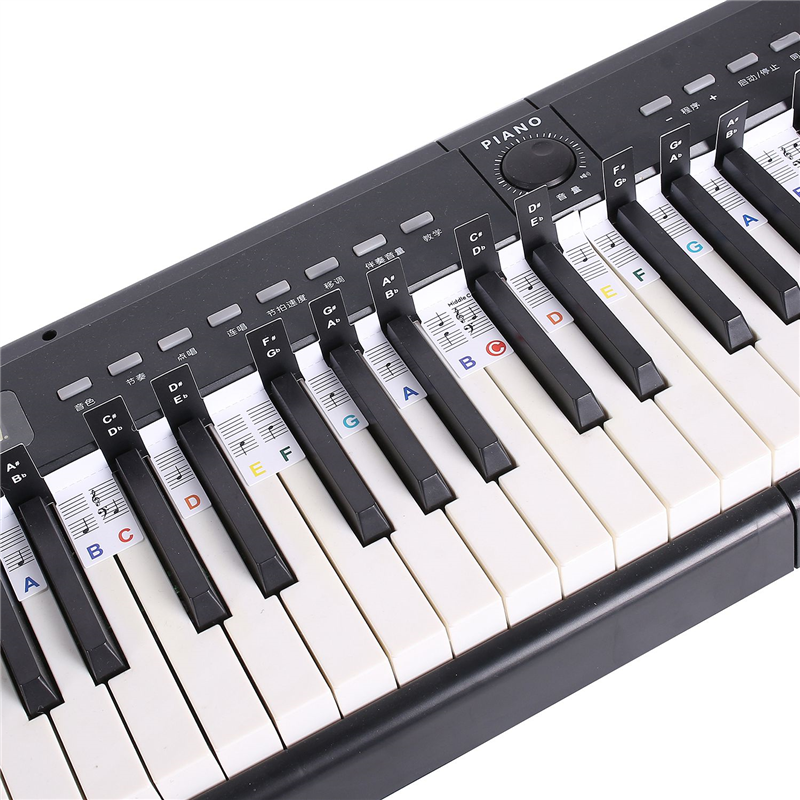 Removable Piano KEY Labels Piano Keyboard Stickers Black+White. 