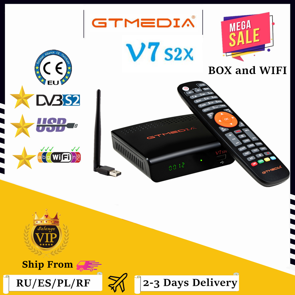 Gtmedia V8X H.265 satellite receiver DVB S2 S2X decoder with built-in Wifi, support TNTsat smart GT MEDIA V7S 2X, support usb, H.264. 