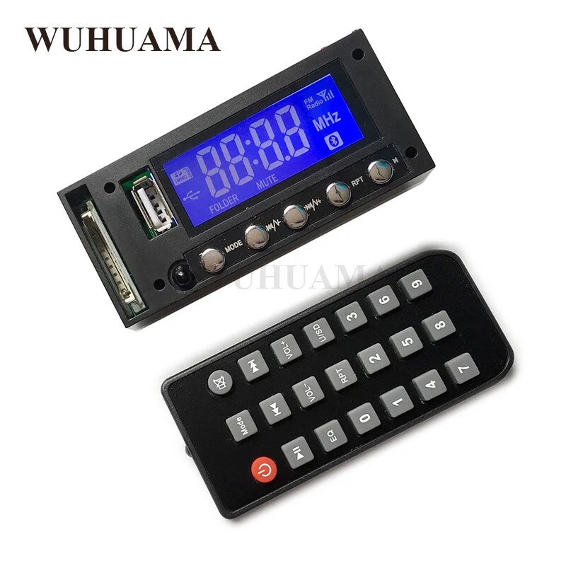Bluetooth Car Stereo FM Radio MP3 Audio Player Module DC/AC 7/12/16V USB SD Mono Dot Matrix Blue LED Display Autoradio